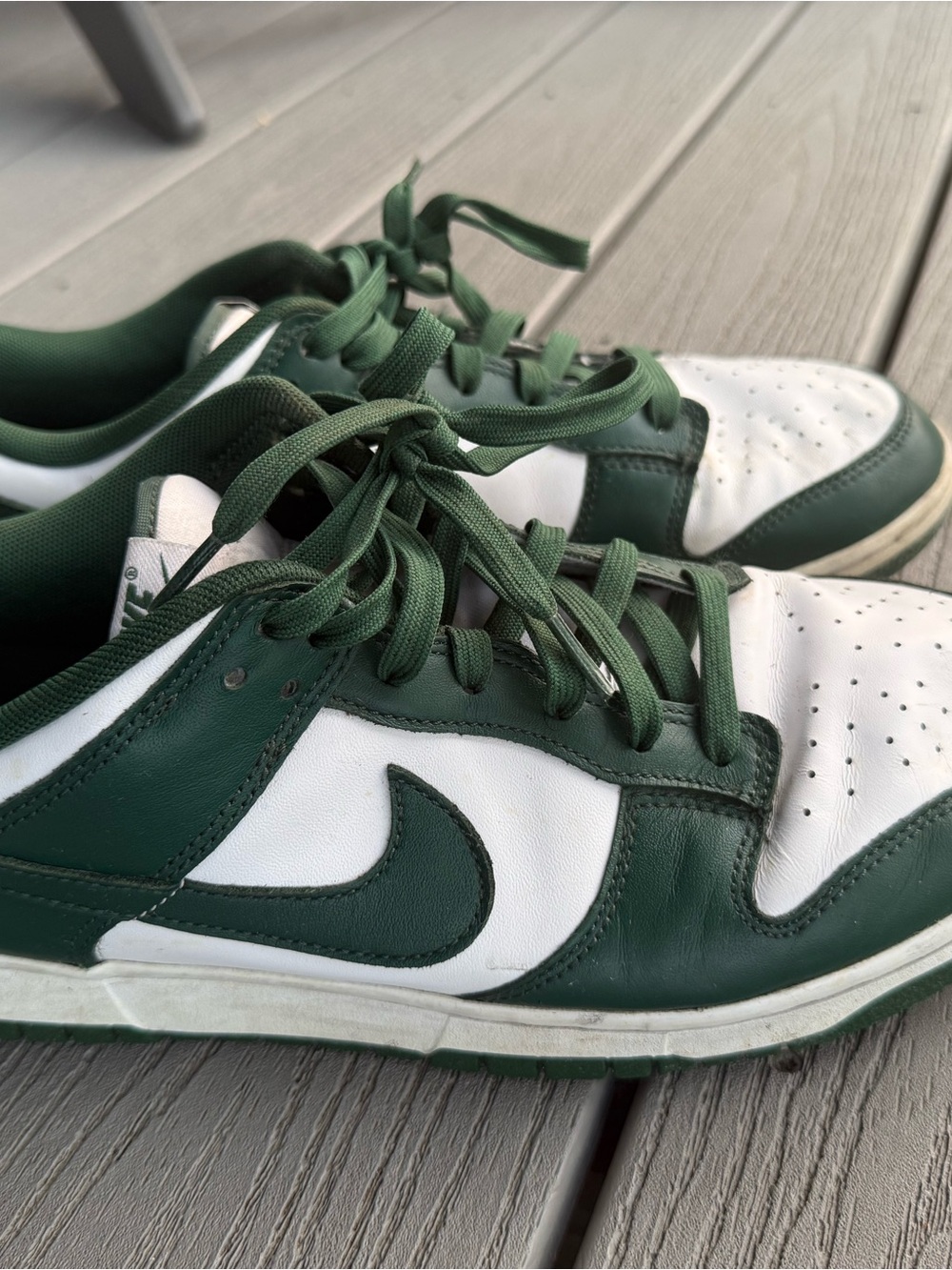 Nike Dunk Green and White Low-Top Sneakers
